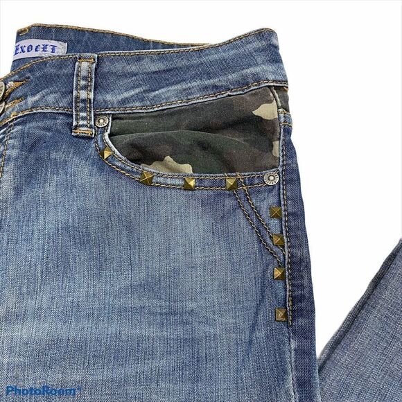 Exocet Brand Studded Jeans with Camo Inserts 9‎ - Picture 4 of 15